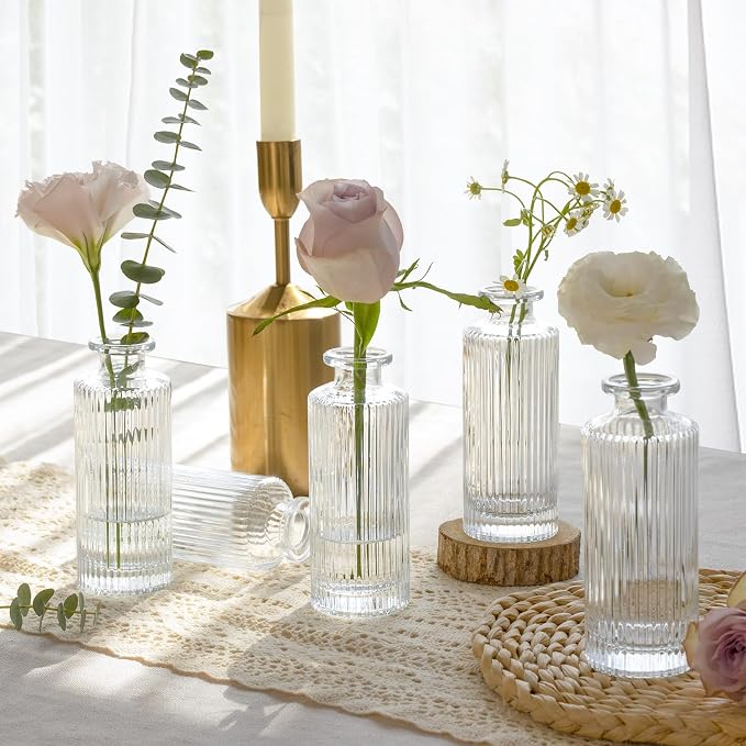 ComSaf Glass Small Bud Vases in Bulk 6 Pcs 5.2 Inch, Mini Bouquet Display - Image 6