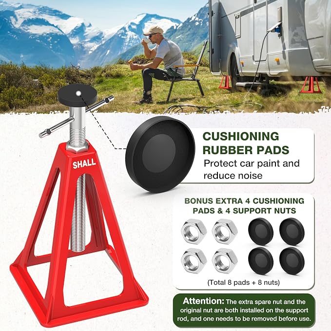 SHALL RV Stabilizer Jacks, Single Support up to 7500 Lbs, RV Leveling Screw Jack - Image 4