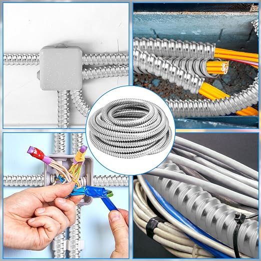 Yaocom 1/2 Inch Metal Flexible Conduit 50 ft, Galvanized Reduced Wall | Outdoor - Image 7
