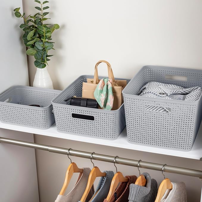 Sterilite 8 Pack Plastic Storage Bin Organization Containers, Small Baskets - Image 6