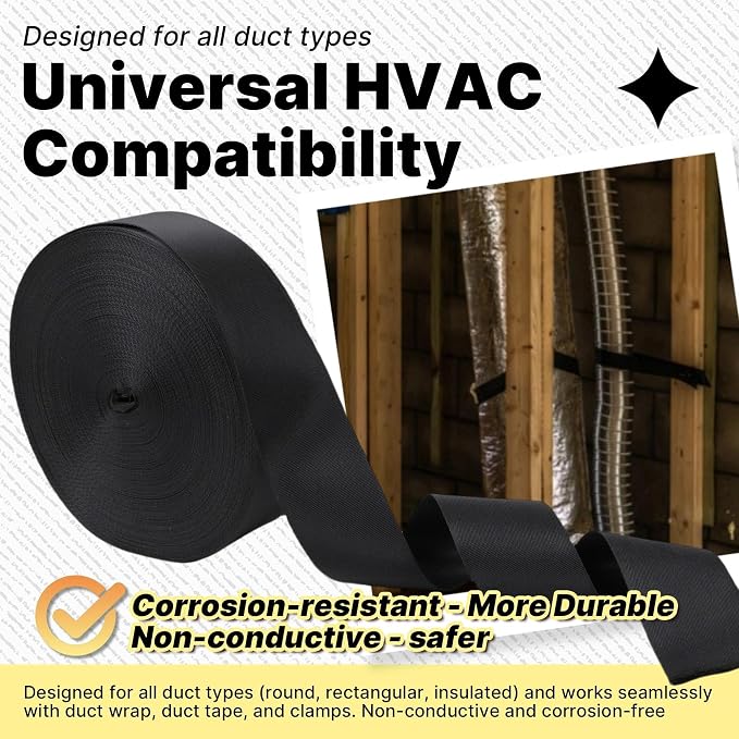 Heavy Duty Duct Strap – 1.95 in x 147 ft Black Nylon Strapping - Image 6