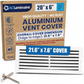 20x6 Aluminum Wall Ceiling Air Return Vent Cover HVAC Rustproof Grille by ACLAMINAIRE