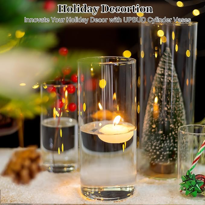 16 PCS Clear Cylinder Vases for Centerpieces - Image 2