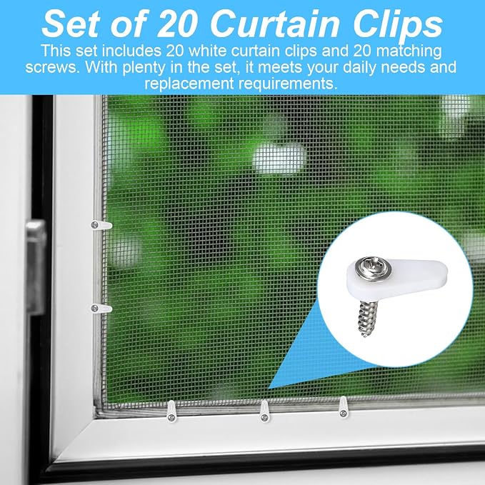 20 Pack Window Screen Clips for Window Screens Storm Door Panels | PL 7909 - Image 6
