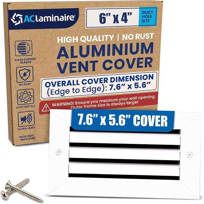6x4 Aluminum Wall Ceiling Air Return Vent Cover HVAC Rustproof Grille by ACLAMINAIRE