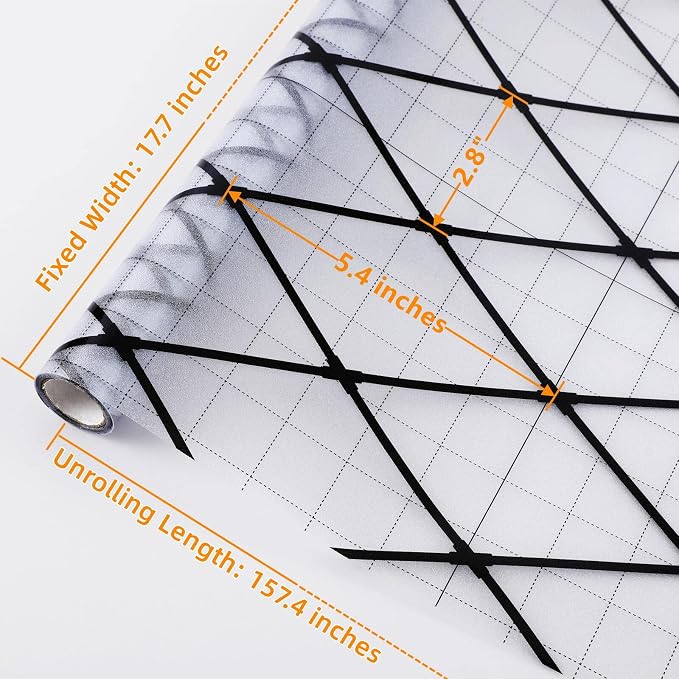 Frosted Black Lattice Window Film Static Cling Window Privacy Films Decorative - Image 8