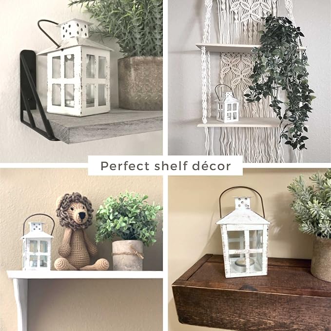 Kate Aspen Rustic Farmhouse Decor White Candle Holder Lantern Decorative - Image 4