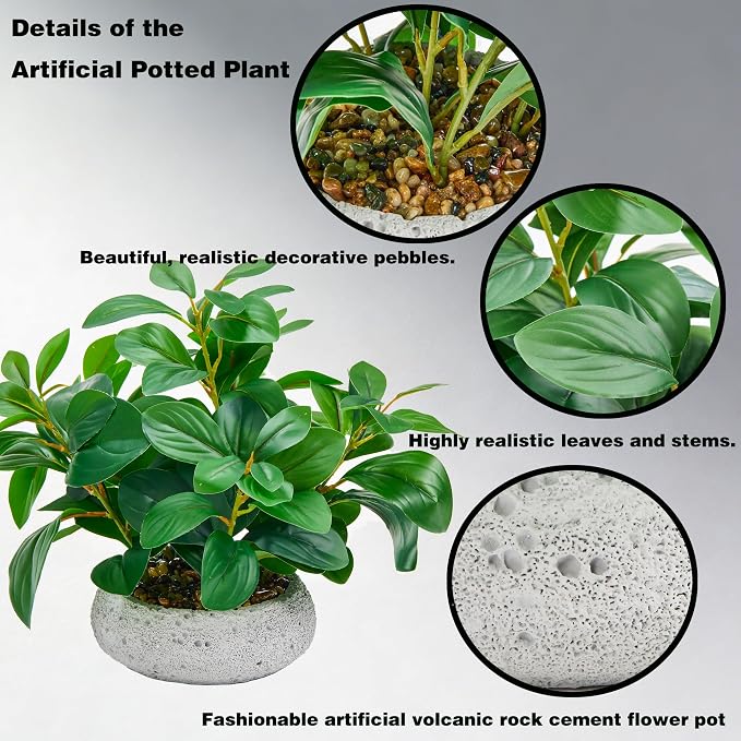 K&Y Realistic Artificial Potted Plants Olive Wild Fern Berry Decor Low - Image 4