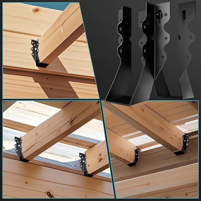 50 Pcs Black 2x6 Joist Hangers for Wood, 18 Gauge Rafter Brackets, face Mount - Image 5