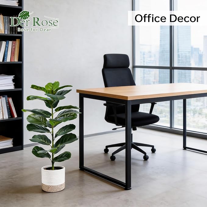 Der Rose 2 Pack 30" Fake Plants, Fiddle Leaf Fig Trees - Image 9
