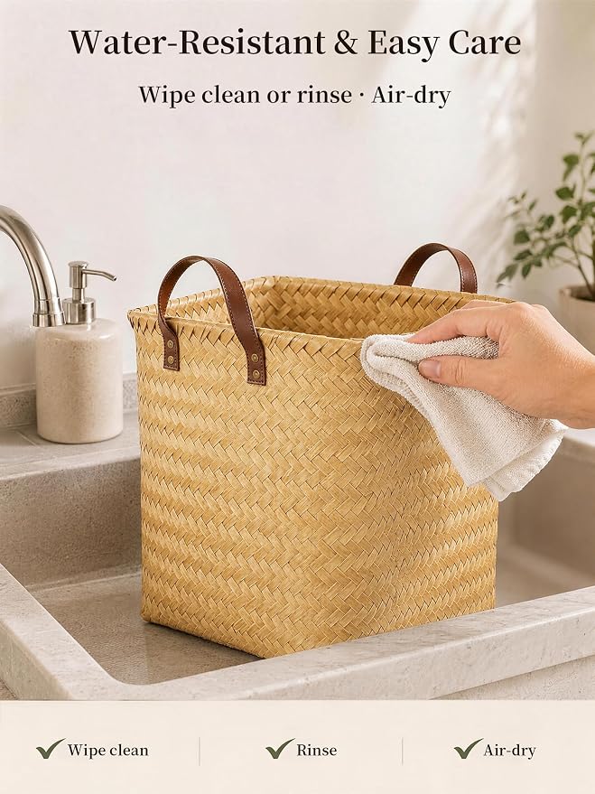 Wicker Storage Baskets, 4 Pack Woven Baskets - Image 7