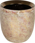Creative Co-Op Embossed Textured Stoneware Planter, Metallic Gold by Unknown