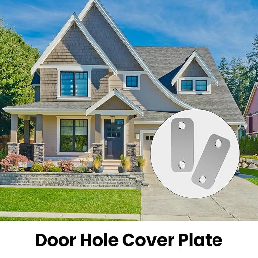 Door Hole Cover Plate 1" x 2-1/4", Round Corner Deadbolt Strike Plate | - Image 6