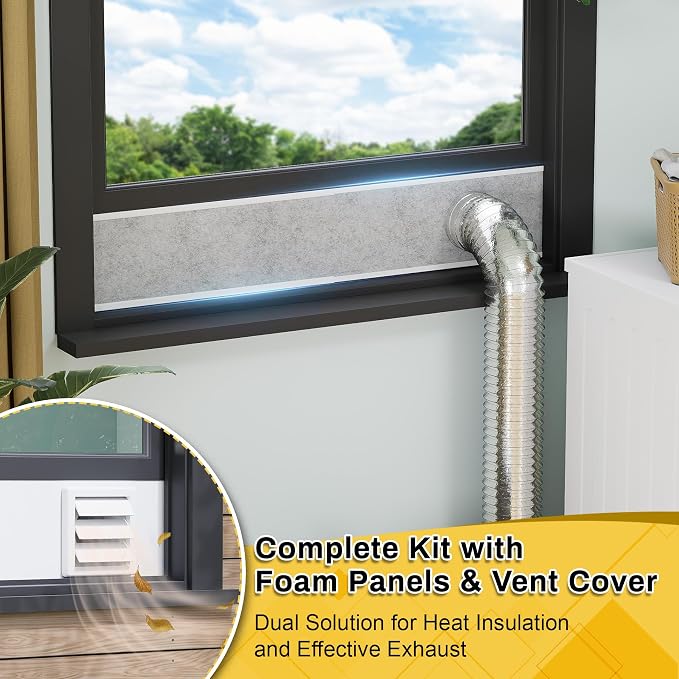 Dryer Vent Window Kit with Insulation Foam Panels - Image 3