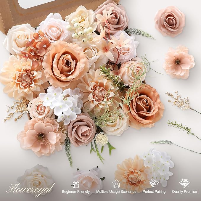 Artificial Flowers Fake Rose Flowers Dahlia - Image 9