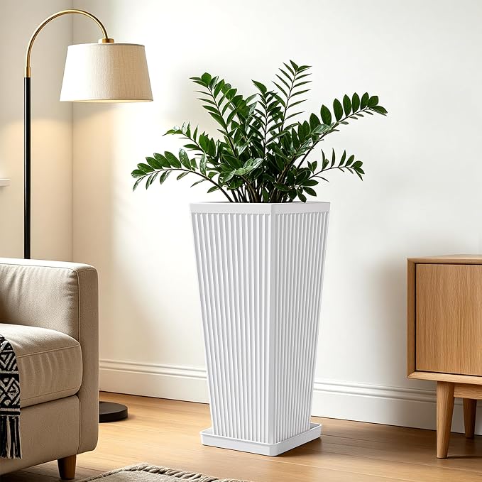 24" Tapered Tall Planters for Outdoor Plants - Image 9