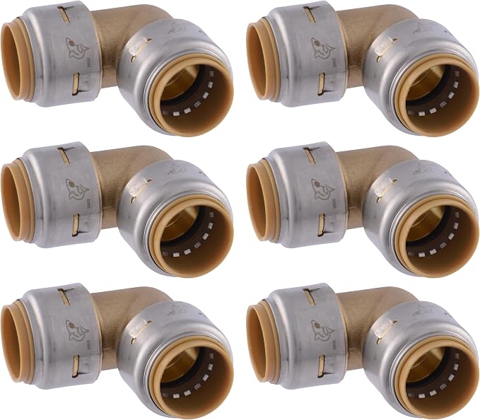 SharkBite Max 3/4 x 3/4 in PTC 90-Degree Elbow, Push-to-Connect Brass Plumbing by SharkBite