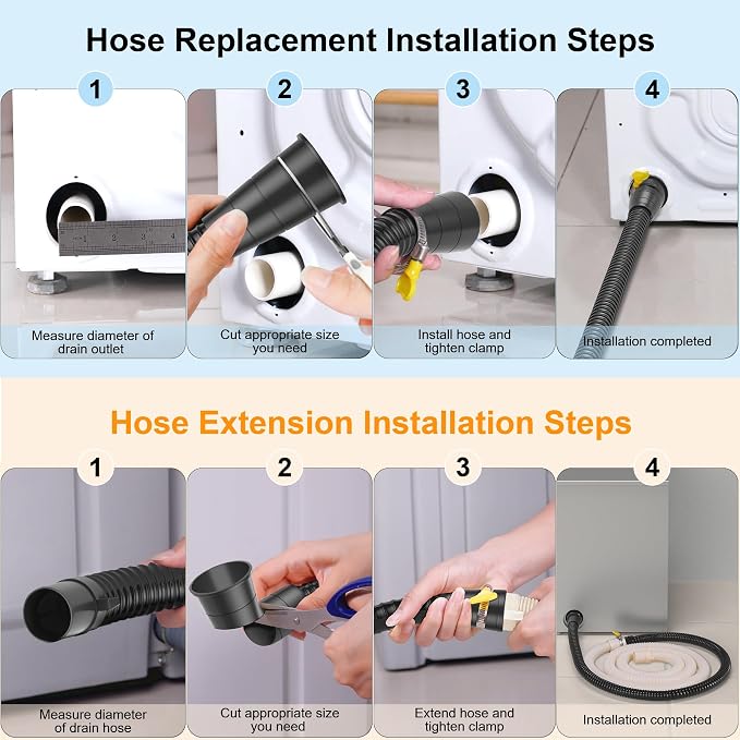 MyLifeUNIT Washing Machine Drain Hose Extension Kit, Universal Washer Drain - Image 5