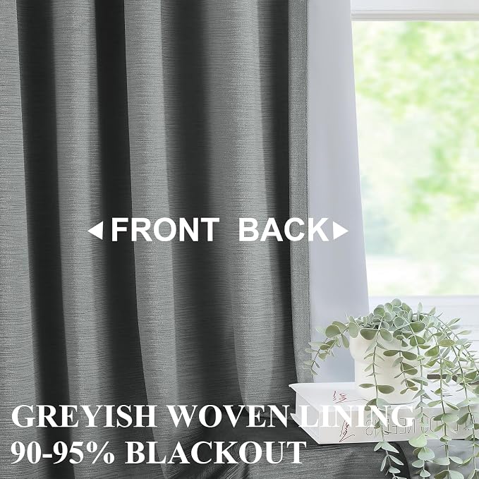 Vision Home Dark Gray Velvet Pinch Pleated Blackout Curtains 40Wx120L Inch | 2 - Image 2