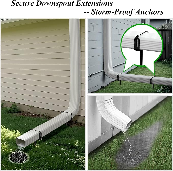 Downspout Bracket, Heavy Duty Size-Adjustable Storm-Proof Downpipe Bracket - Image 6
