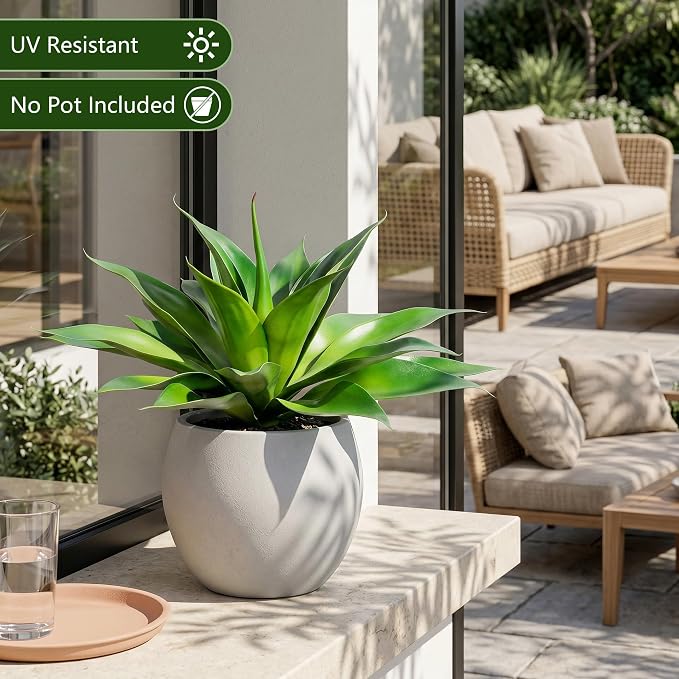 Ttranewsoo Artificial Agave Plants, Large UV Resistant Fake Agave Planters - Image 7