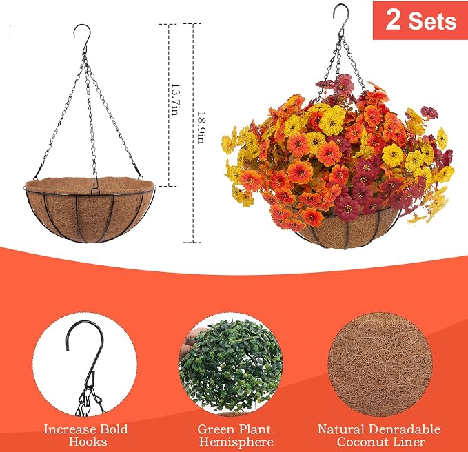 Hananona 2 Set Artificial Outdoor Fall Flowers - Image 2