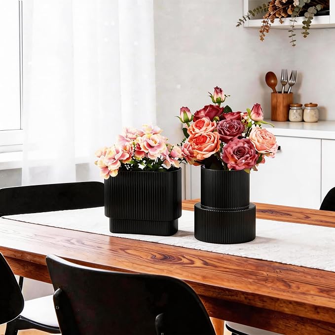 Black Glass Vases, Modern Vase for Tulips, Dining Table, Wedding Gifts - Image 6