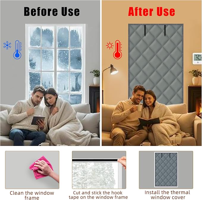 Window Insulation Kit for Winter, 3 Layer 26" X 39" Winter Insulated Window - Image 5