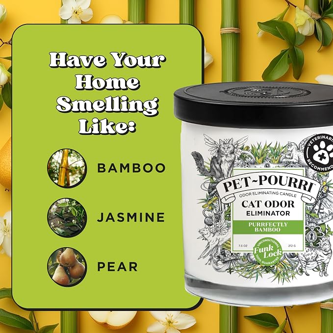 Pet-Pourri Purrfectly Bamboo Cat Deodorizer Candle – Cat Safe Plant Based - Image 10