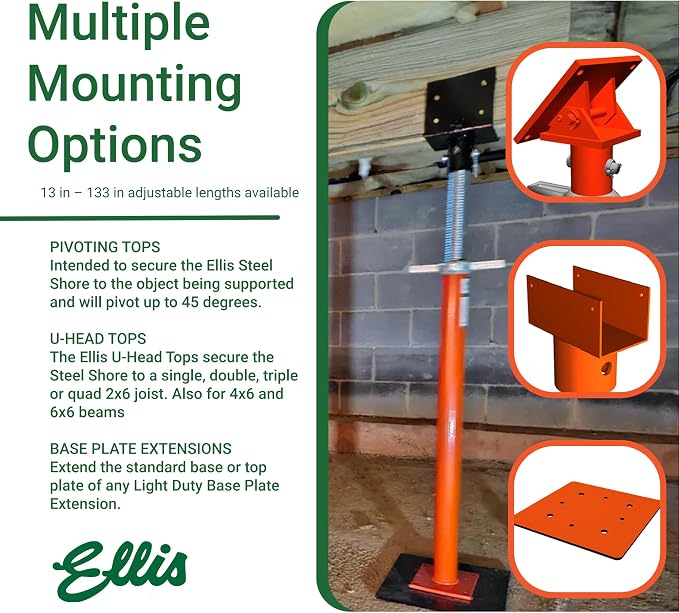 Ellis Manufacturing Light-Duty Steel, Construction Jack Post, Floor Leveling - Image 4