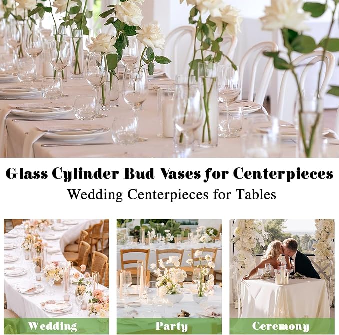 20 Pcs Glass Cylinder Bud Vases - Image 6