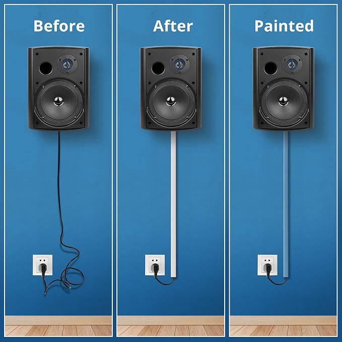 136in Cord Hider for Wall Mount TV, Paintable Power Wall Cord Cover, Wire - Image 6