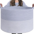 INDRESSME XXXLarge Woven Rope Blanket Basket Living Room Blue, 90L | 21.7" x by INDRESSME
