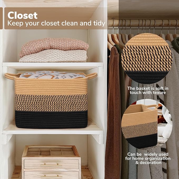 Goodpick Woven Storage Basket for Shelves, Wicker Baskets for Dog Toys - Image 5