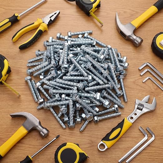 Tandefio 120 Pack 3/8 x 2-1/2" Concrete Anchors and Screw Kits Galvanized | - Image 7