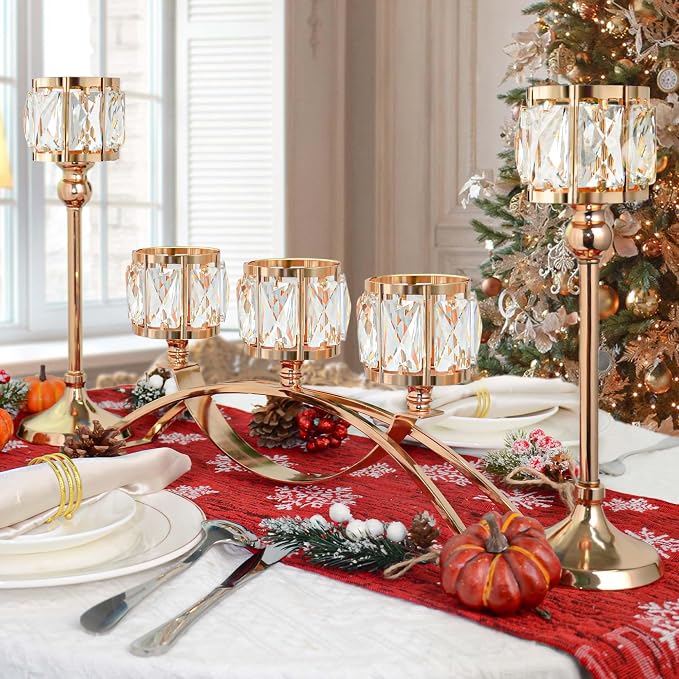 Crystal Bowl Tealight Candelabra Votive Candle Stand/Candleholder Sets - Image 2
