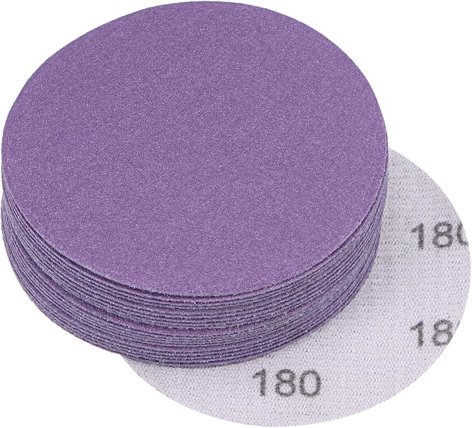 uxcell 20Pcs 3-Inch Purple Sanding Discs 180 Grits Hook and Loop Professional by uxcell