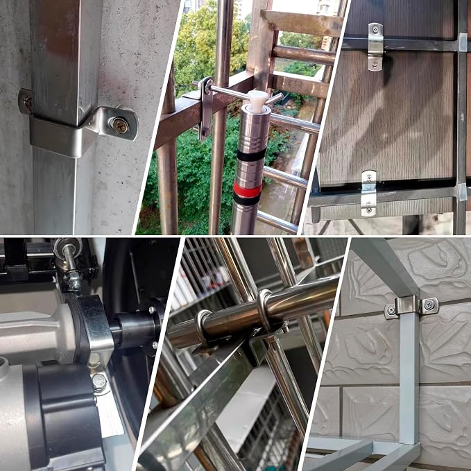 M70x70mm Square Tube Bracket 304 Stainless Steel U Shape Metal Bracket Pipe - Image 6