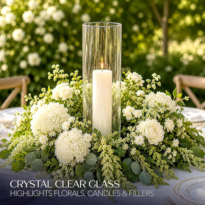 Royal Imports Glass Cylinder Flower Vase 16" Tall, Floating & Votive Candle - Image 3