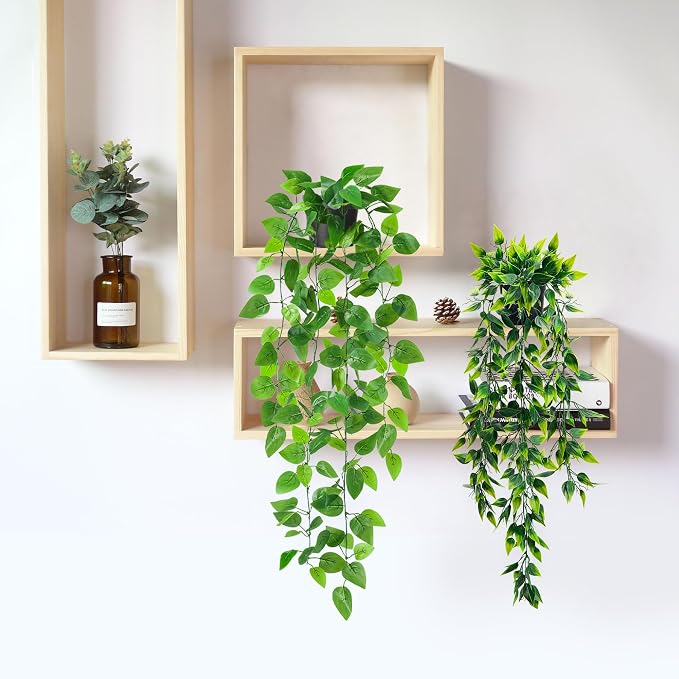 Der Rose 8Pcs Fake Hanging Plants Artificial Vines - Image 2