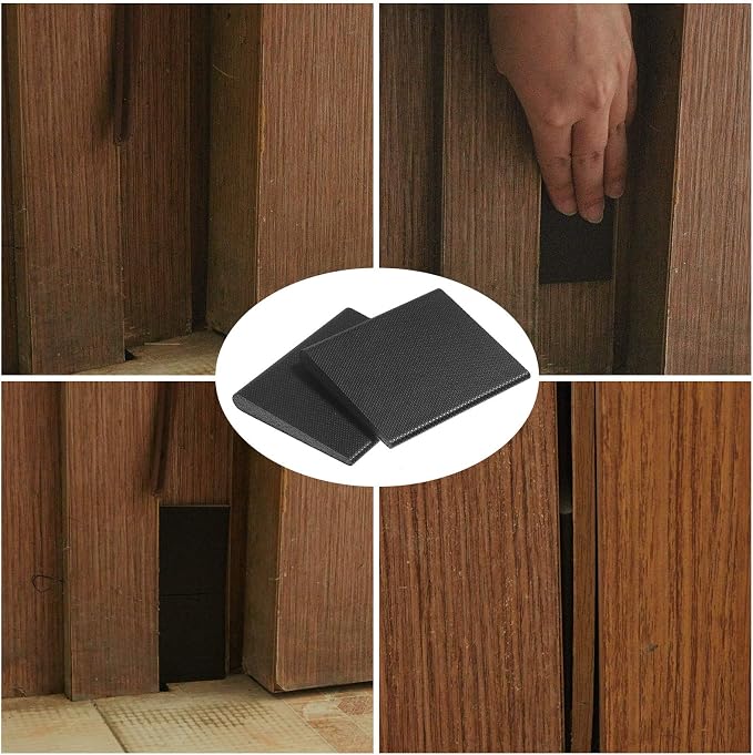 Zonon 8 Pcs Door Corner Seals Foam Traditional Black | Self-adhesive Backing - Image 3