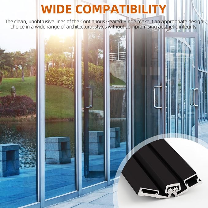 1 Pcs 83" Heavy Duty Continuous Hinge Y, Full Surface Anodized Aluminum - Image 6