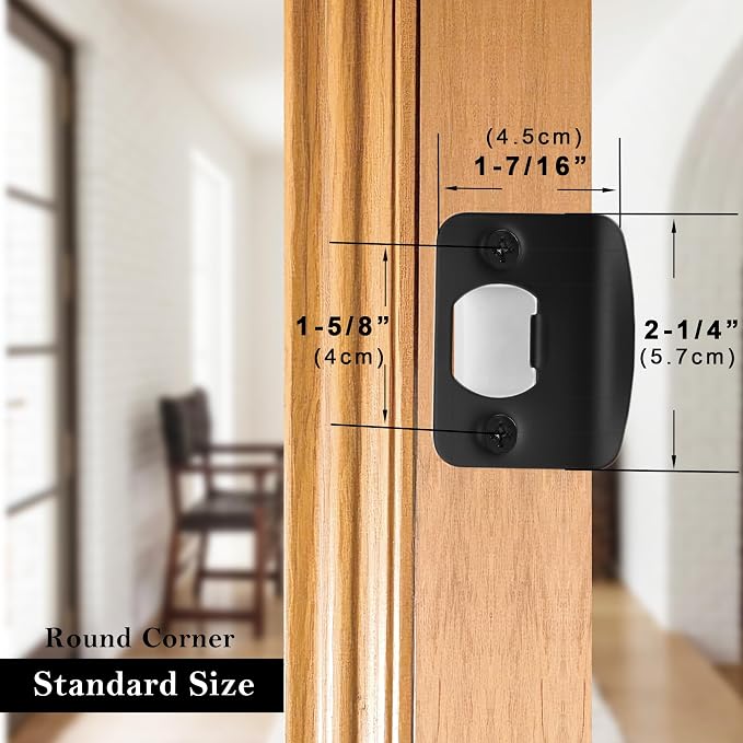 Door Strike Plate for Interior Doors, Matte Black, 1 Pack | 2-1/4"x1-3/4" - Image 2