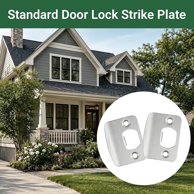 Door Strike Plate Univeral 2-1/4"x1-3/4" Door Lock Strike Plate, 2 Pack | - Image 6