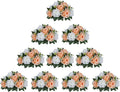 BLOSMON Flower Balls for Wedding Centerpieces: 10pcs 9.5 Inch Fake Rose | Peach by Blosmon