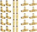 EFIELD 1/2" Pex Brass Crimp Barb Fittings Combo | 10 Pieces each: Tee, Elbow by EFIELDPEXTUBING