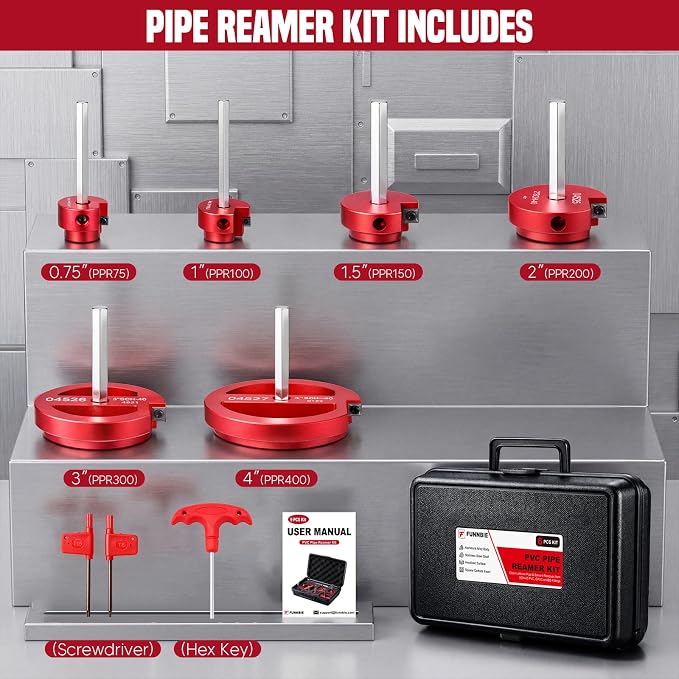 6Pcs PVC Pipe Reamer Kit, Durable Aluminum PVC Fitting Saver | Sch.40 CPVC - Image 2
