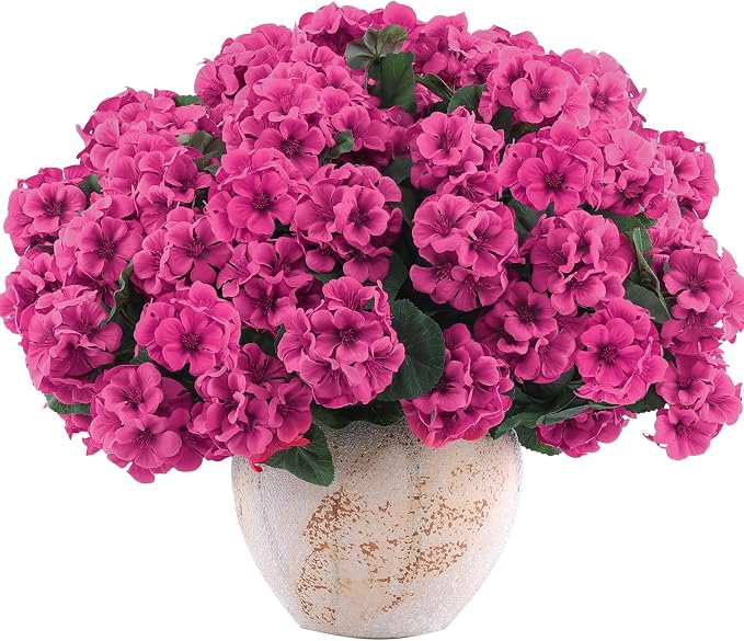 Hananona 12 Pcs Artificial Geranium Flowers - Image 2