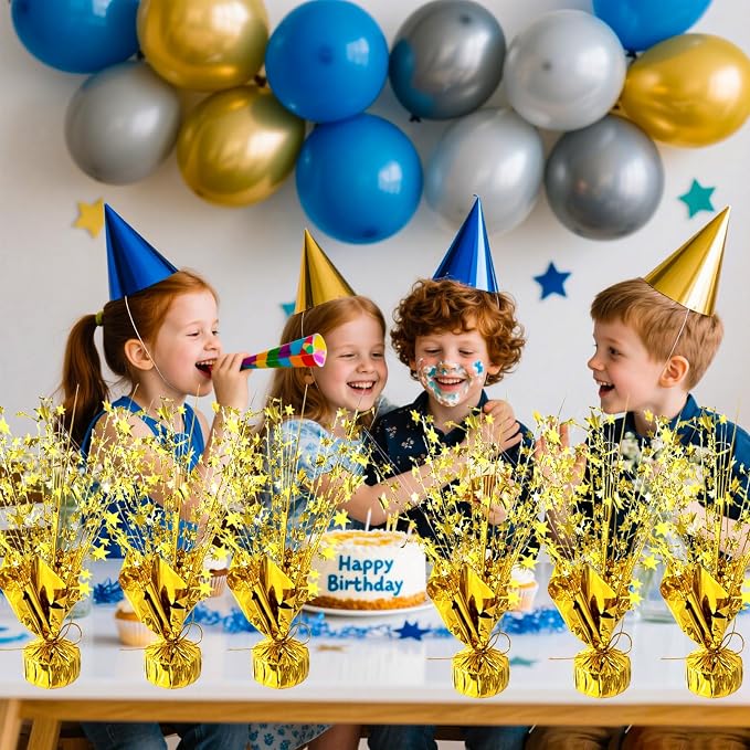 12 Pcs Metallic Foil Spray Centerpiece Party Star Table Decoration Brust - Image 2