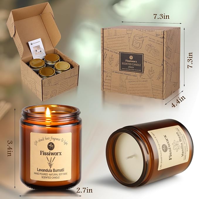 Scented Candle Set 4 Pack, Candle - Image 6